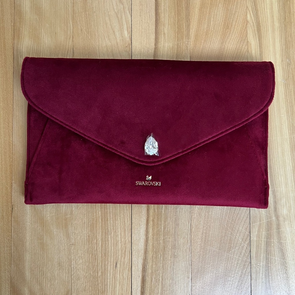 SWAROVSKI red velvet clutch